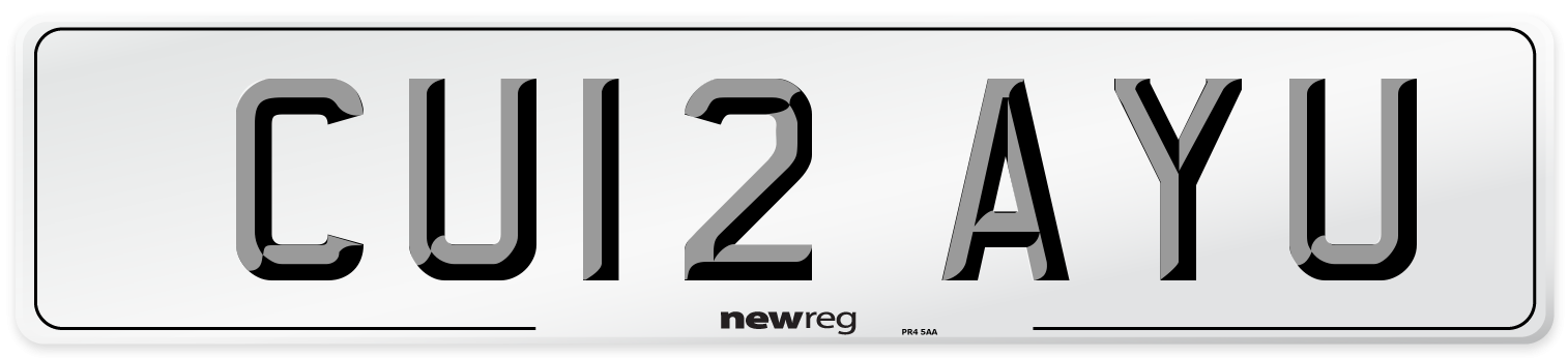 CU12 AYU Number Plate from New Reg